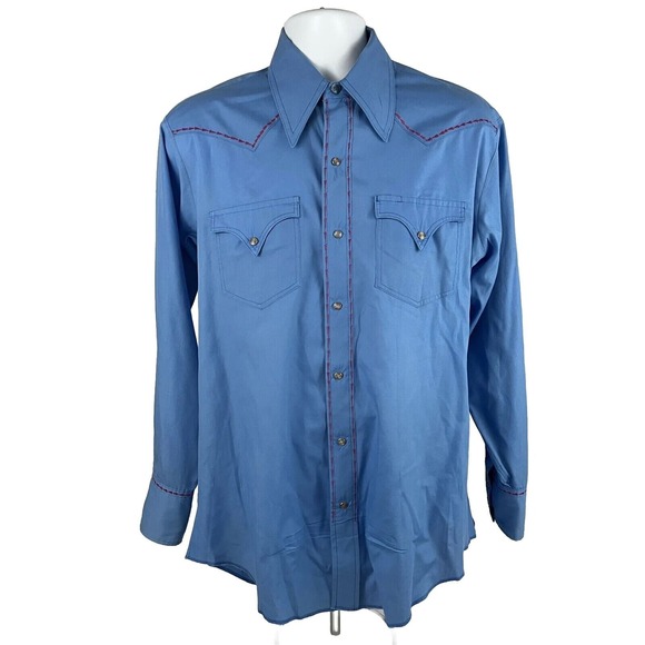 Tem-Tex Men's 60s/70s Western Cowboy Rodeo Shirt Medium Embroidered Rodeo Flair